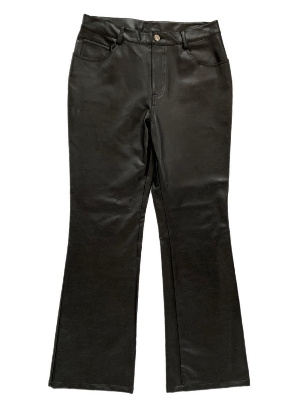 Arizona Jean Company Black Faux Leather Flare Pants
